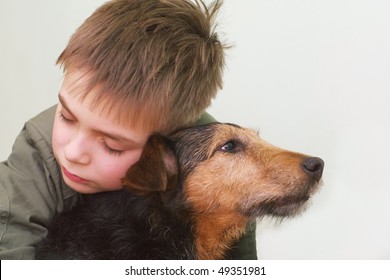 Sad Child With The Dog