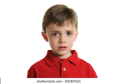 Sad Child Isolated On White