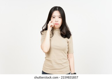 Sad and Cry Of Beautiful Asian Woman Isolated On White Background - Shutterstock ID 2159831857