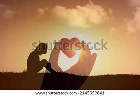 Sad crying child in need of help, love and care