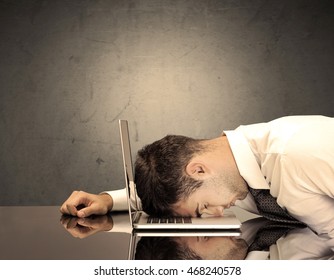 Sad Depressed Office Worker Resting His Stock Photo (Edit Now) 762376687