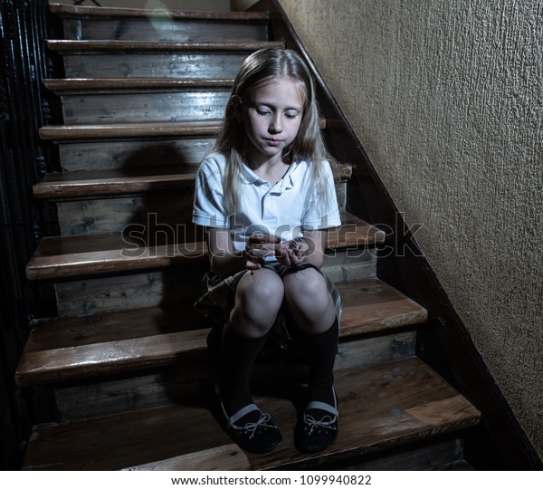 Sad Depressed Unhappy Schoolgirl Suffering Bullying Stock Photo (Edit ...