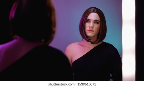 Sad Diva Looking In Mirror