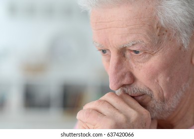 Sad Elderly Man Closeup