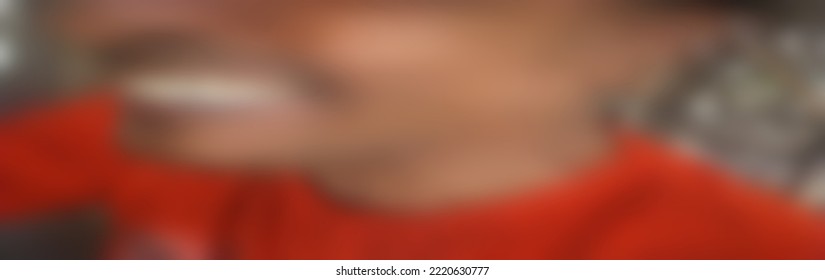 A Sad Emaciated Young Man Cries From Hunger. Blurred Image 