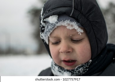 Sad Face Little Boy Snow Winter Stock Photo 1027757917 | Shutterstock