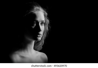 Sad Girl Bared Shoulders Looks Camera Stock Photo 493620970 | Shutterstock