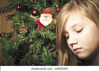 Sad Girl At Christmas