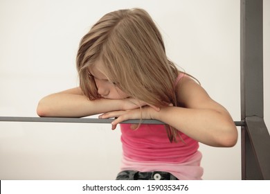 Sad Girl Sitting On Stairs