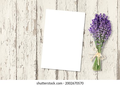 Sad Grief Card Mockup, Funeral Program Template, Flowers On A Desk.