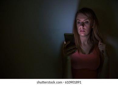 Sad Grumpy Teenage Girl Sending Message Stock Photo 610901891 ...