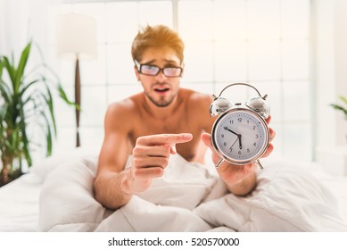 Sad Guy Does Not Want To Get Up From Bed