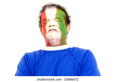 Sad Italian Sport Fan Crying So Much .