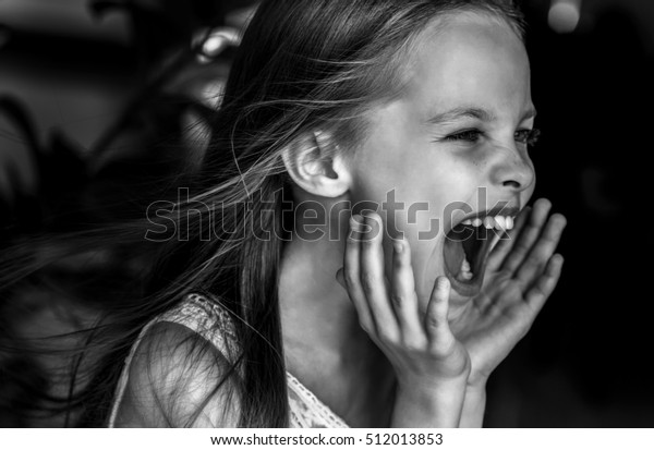 Sad Little Girl Screaming Indoors Crying Stock Photo 512013853 Sad Little Girl Screaming Indoors Crying Stock Photo 512013853