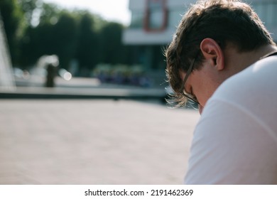 Sad Man Rear View Upset Young Stock Photo 2191462369 | Shutterstock