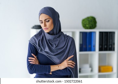 Sad Muslim Woman Feels Sorry.