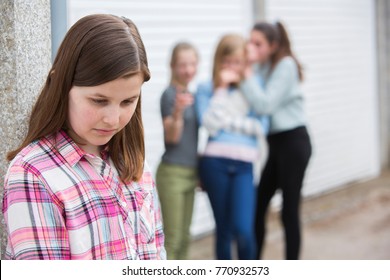 Sad Pre Teen Girl Feeling Left Out By Friends