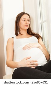 Sad Pregnant Woman