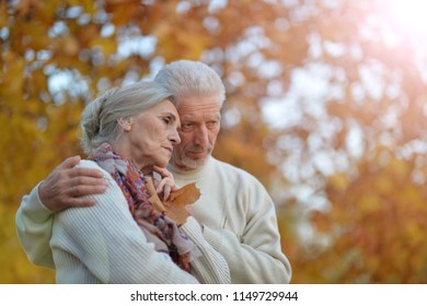 Sad Senior Couple In  Park