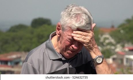 Sad And Tearful Old Man Or Senior