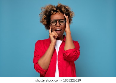 Sad Upset African Woman Curly Hair Stock Photo 1835226529 | Shutterstock