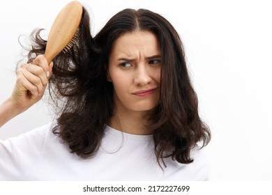 Sad Upset Woman Tries Comb Her Stock Photo 2172227699 | Shutterstock