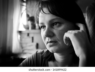 Sad Woman Black White Portrait Real Stock Photo 141899422 | Shutterstock