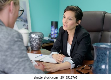 A Sad Woman In An Office