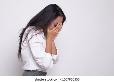 Sad Young Asian Woman Cry Palm Stock Photo 1507988558 | Shutterstock