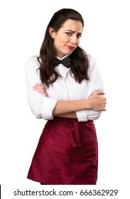 Sad Young Beautiful Waitress