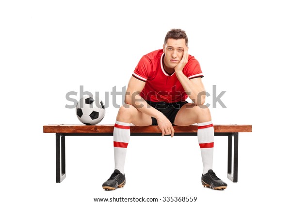 Sad Young Football Player Sitting On Stock Photo Edit Now 335368559