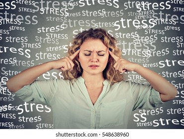 sad young woman with worried stressed face expression  - Shutterstock ID 548638960