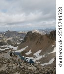 The saddle of the Middle Teton in July.