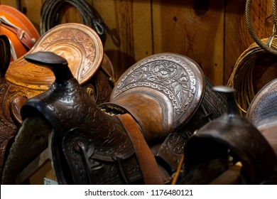 saddle in Sheridan wyoming - Shutterstock ID 1176480121