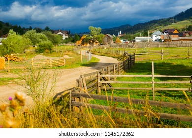 Sadova, Traditional Romanian Village In Autumn Day