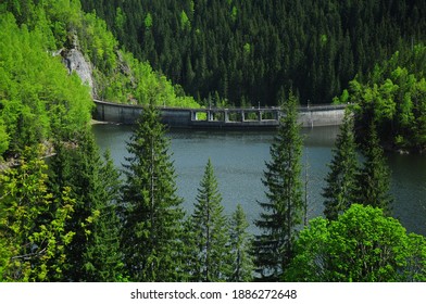 Sadu River Dam. May. Cindrel Mountains, Carpathia, Romania.