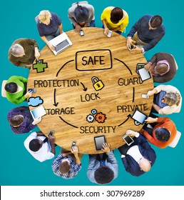 Safe Data Protection Storage Security Guard Concept