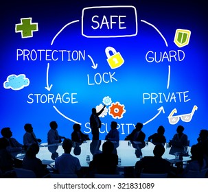 Safe Data Protection Storage Security Guard Concept