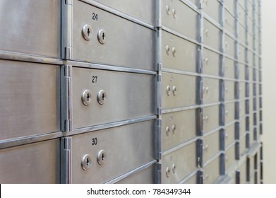 Safe Deposit Boxes For Rent In A Safety Room.