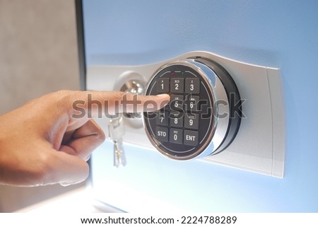 Safe dial lock close up background