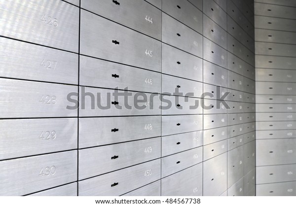 Safe\
lockers, Safe deposit boxes of an German\
bank