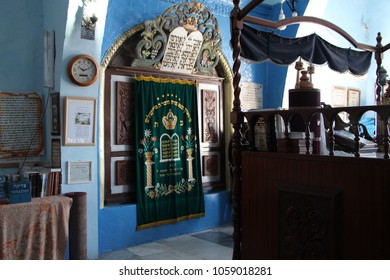 Safed, Israel - Jan 23, 2015: Holy Ark At Rabbi Yosef Caro Synagogue