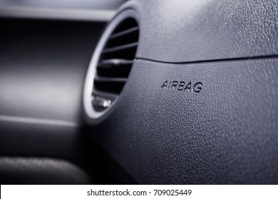 Safety airbag sign in the car