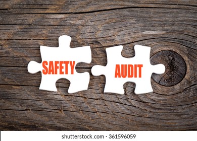 Safety Audit - Words On Puzzle.Conceptual Image.