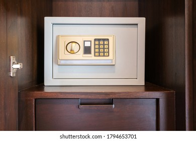 Safety Box With Electronic Password In Wooden Wardrobe