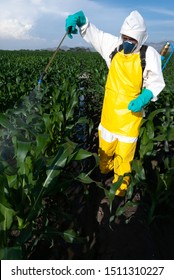 Safety Equipment During Pesticide Application In The Field