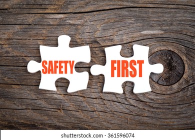 Safety First - Words On Puzzle.Conceptual Image.