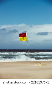 Safety Flag On The Beach For Swimming 