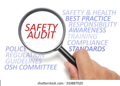 Safety And Health At Workplace Conceptual, Focus On The Word Safety Audit