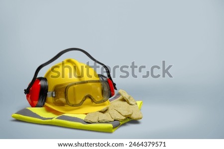 Safety helmet, personal protective safe equipment concept